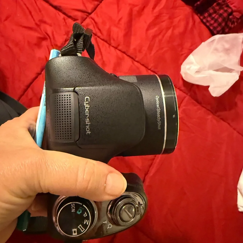 Sony Black Digital Camera with Silver Accents with case in original box